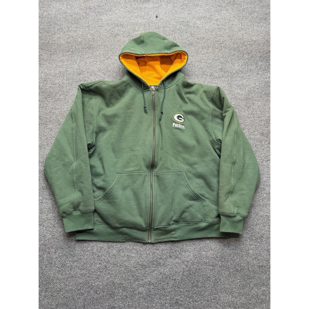 Green Bay Packers Zip‎ Up Jacket Men's Thermal Lined Size XL
